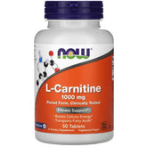NOW Foods, L-Carnitine, 1,000 mg, 50 Tablets - GREEN LIFE CYPRUS